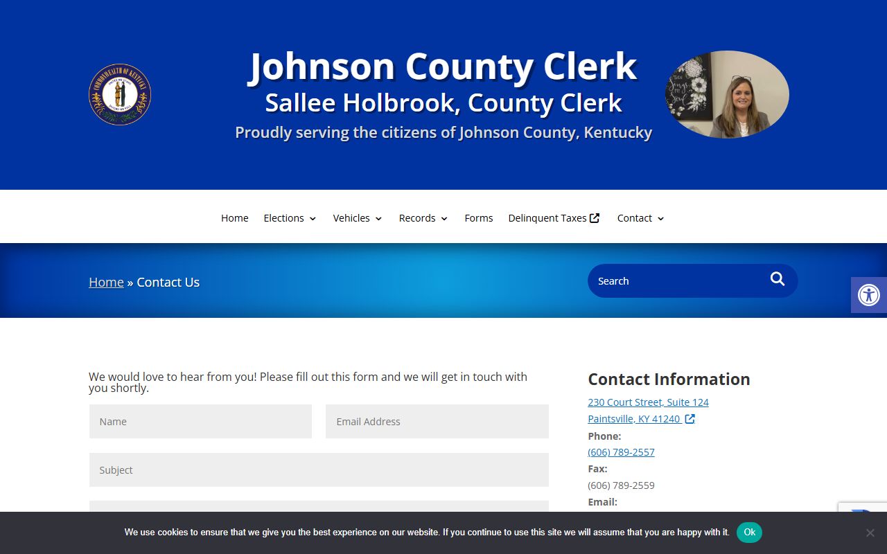 Johnson County clerk records contact source for court record routing