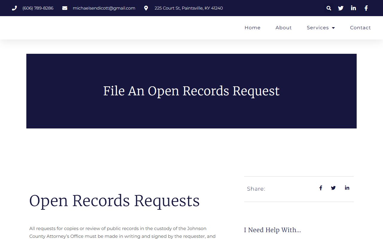 Johnson County arrest records County Attorney open records request