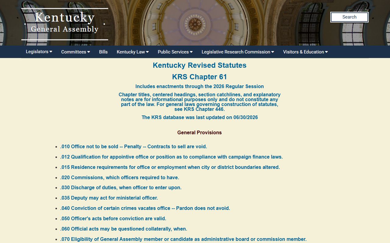 Johnson County court dockets Kentucky Open Records Act chapter index
