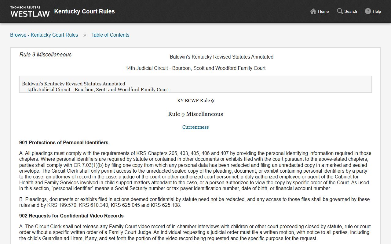 Johnson County court records redaction and confidential filing rule