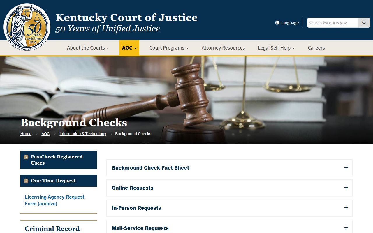 Johnson County court records Kentucky background check access