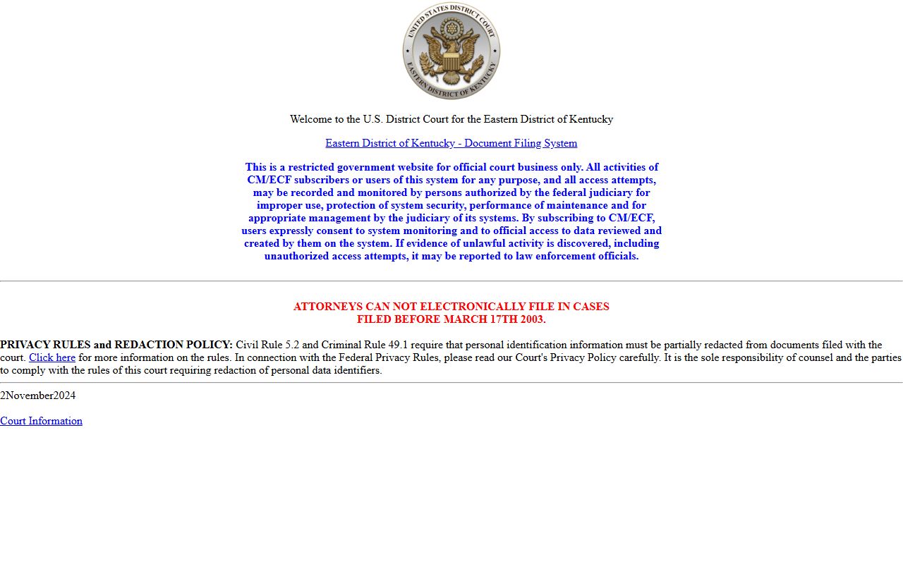 Johnson County Circuit Court CM ECF federal record access