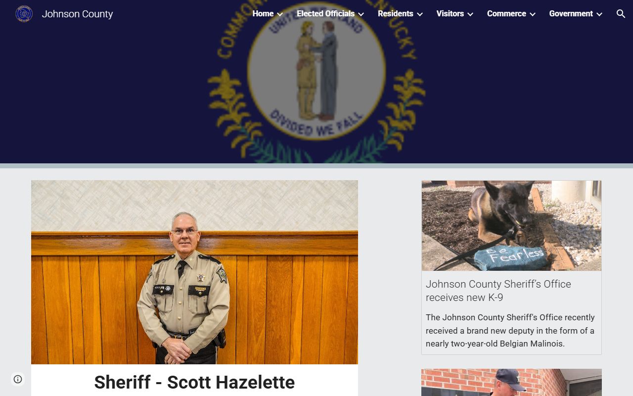 Johnson County warrant records county sheriff profile