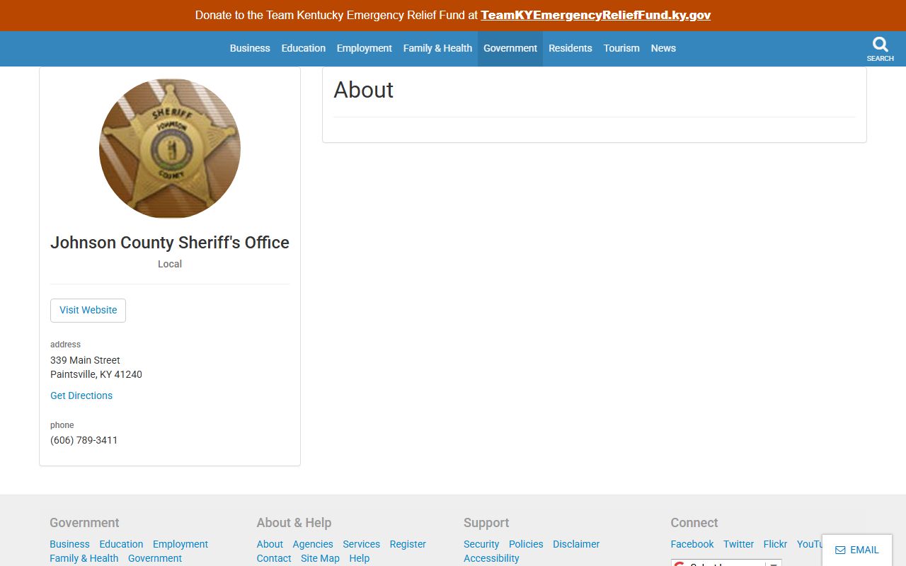 Johnson County warrant records Kentucky.gov sheriff agency profile